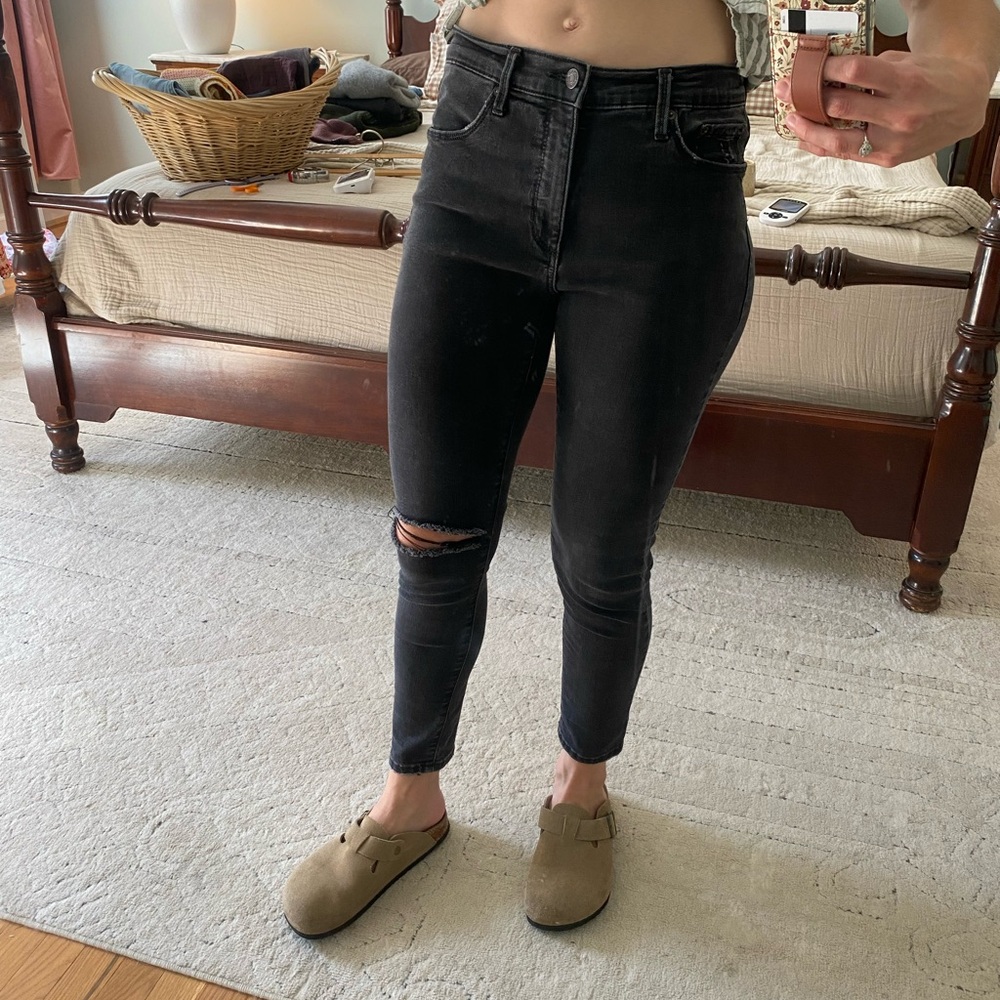 Banana Republic Women's Distressed Black Jeans